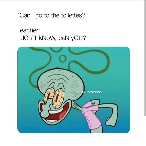 Funny Spongebob meme teacher
