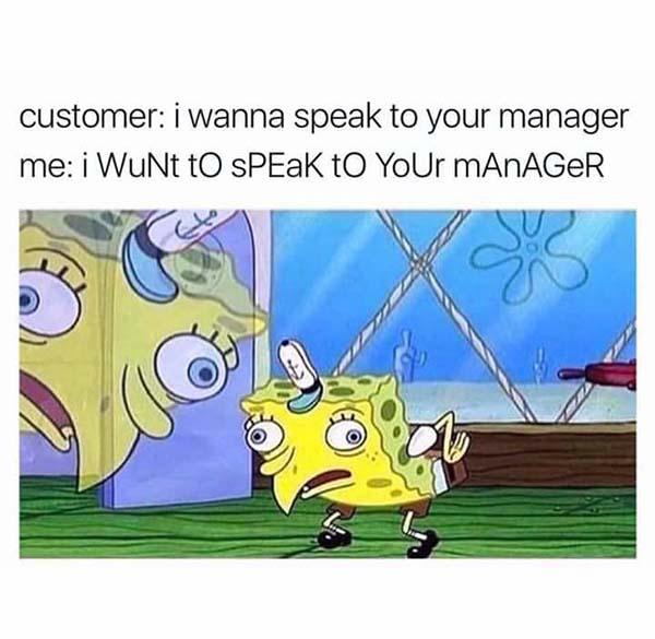 spongebob mocking meme manager