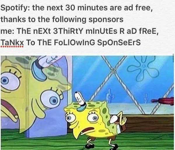 spongebob mocking meme spotify