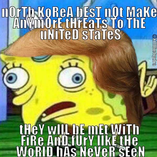 spongebob mocking meme trump