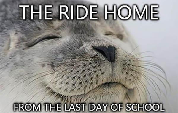 the ride home when it's last day of school meme