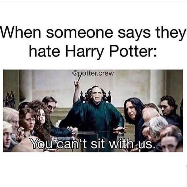 Harry Potter memes you can't sit with us