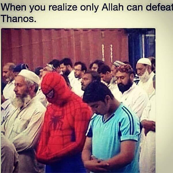 Spider Man Meme allah can defeat thanos