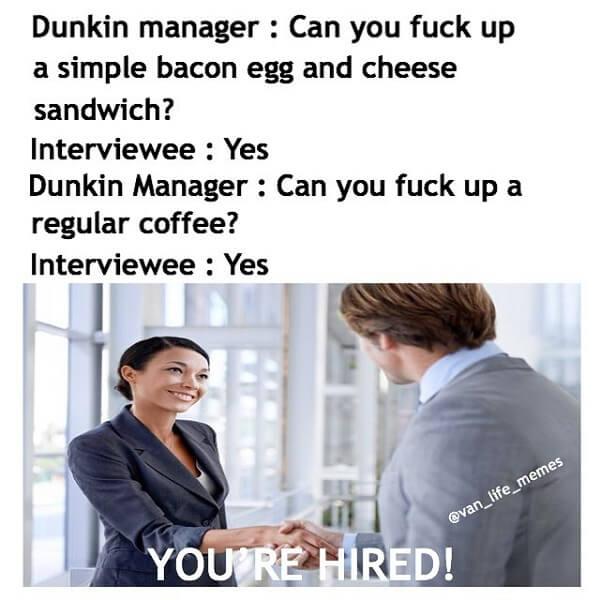coffee meme dunkin manager