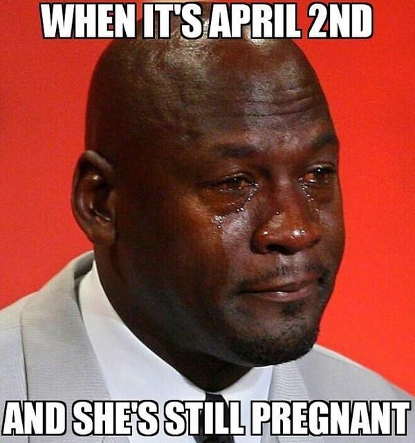 crying jordan meme still pregnant