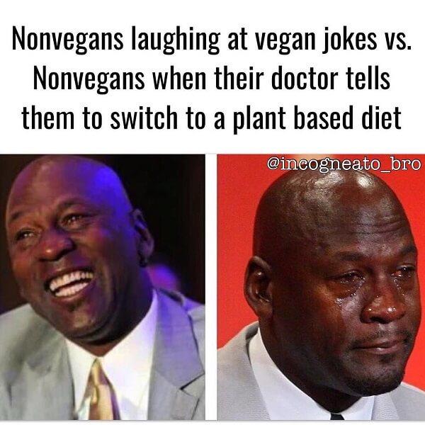 crying jordan meme vegan jokes