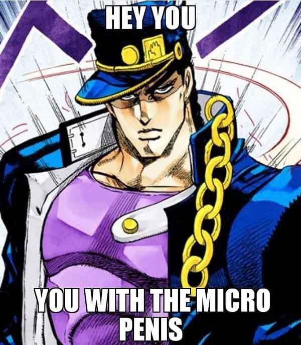 jojo memes hey you with with the micro peine