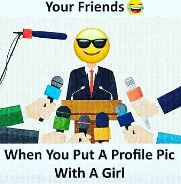 laughing emoji meme your friend when you put a profil pic with your friend