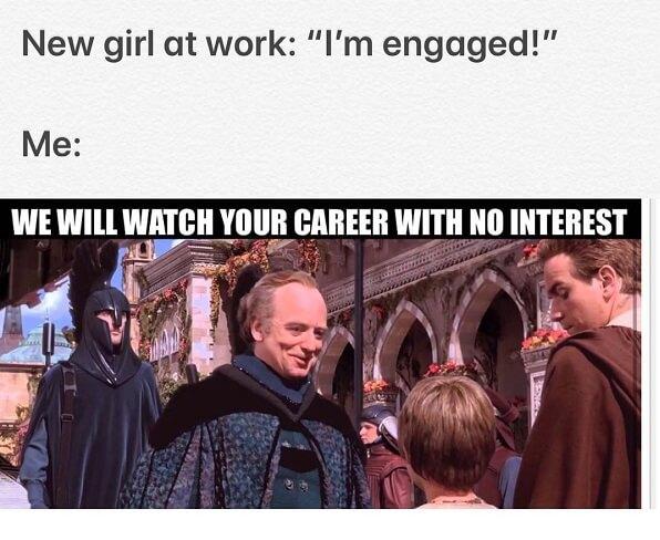 star wars meme new girl at work