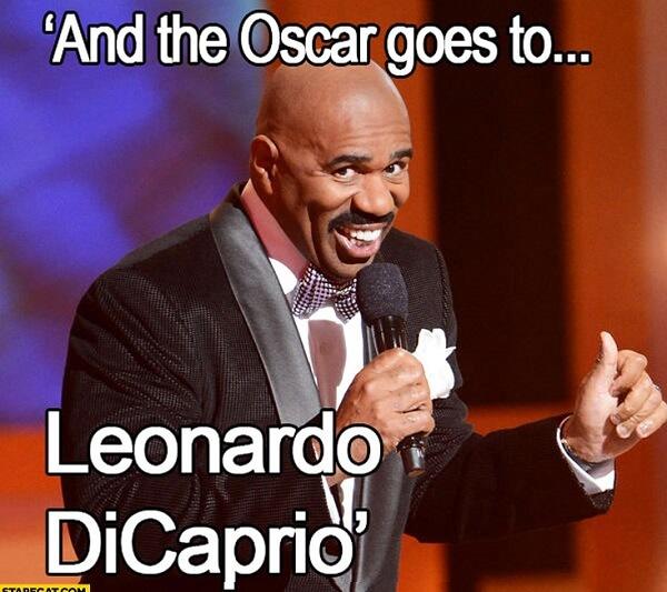 steve harvey laughing meme oscar go to leonardo di caprio