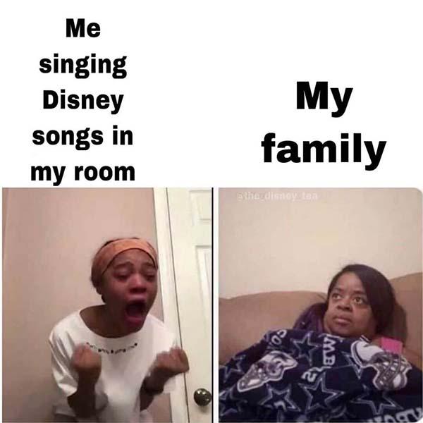 disney meme me singing disney song in my room