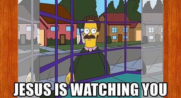 jesus-is-watching-you neid flanders