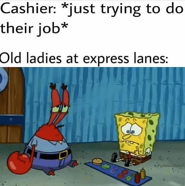 mr krabs meme cashier