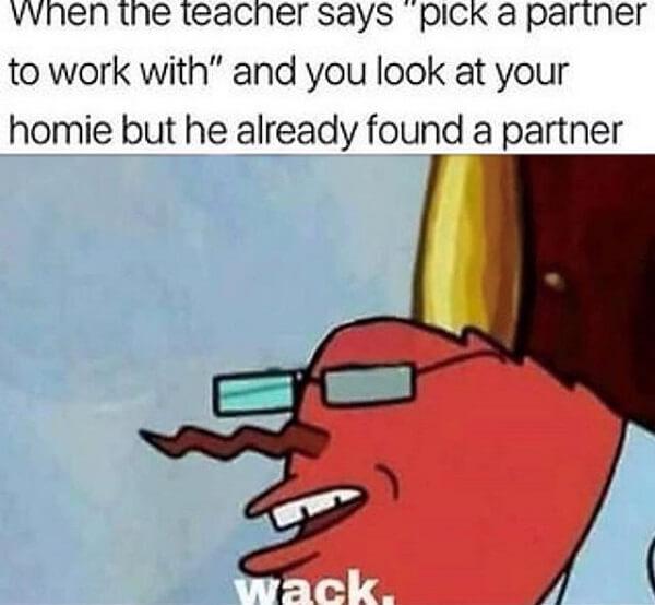 mr krabs meme school partner