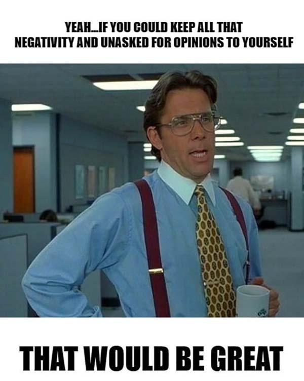 office space meme negativity