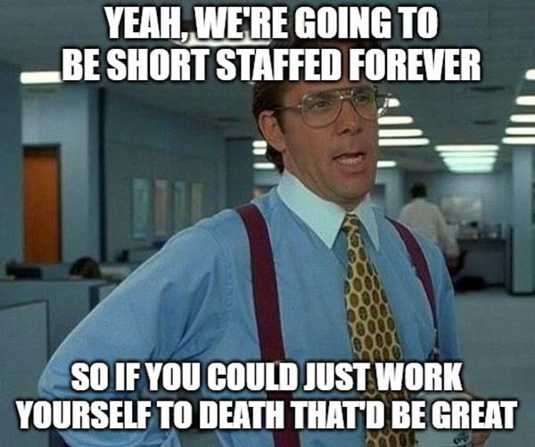 office space meme short taff