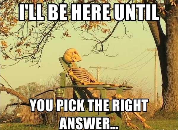 skeleton chair meme i'll be waiting...
