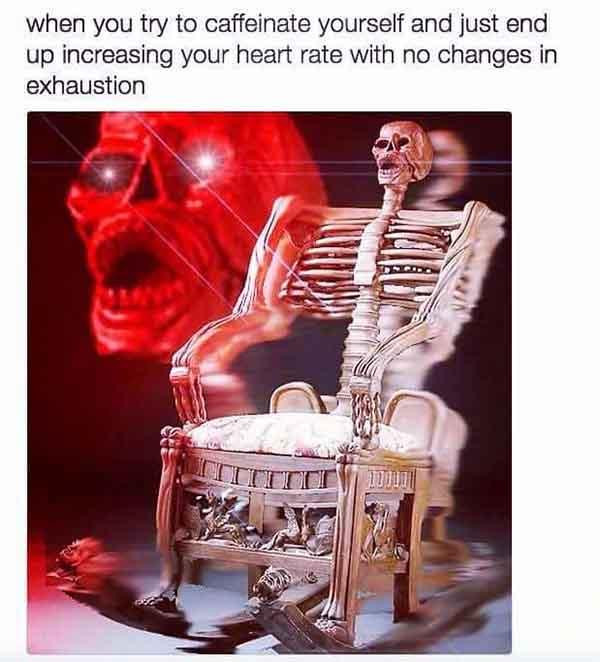 skeleton meme about coffee