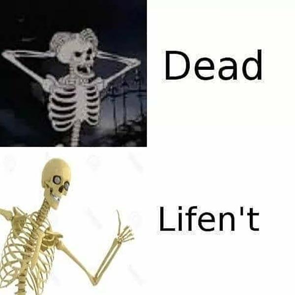 skeleton meme dead lifen't