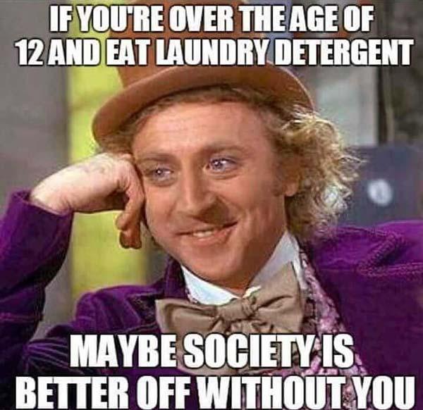 willy wonka meme laundry detergent