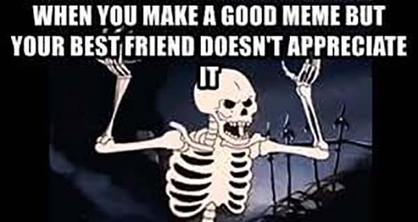angry skeleton meme