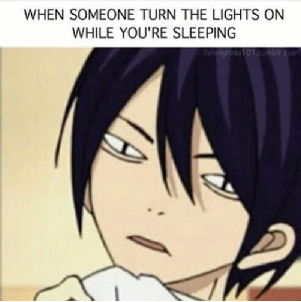 anime meme faces when someone turn the light on
