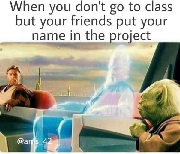 funny yoda meme when you don't go to class...