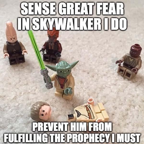 lego yoda meme sens great fear...