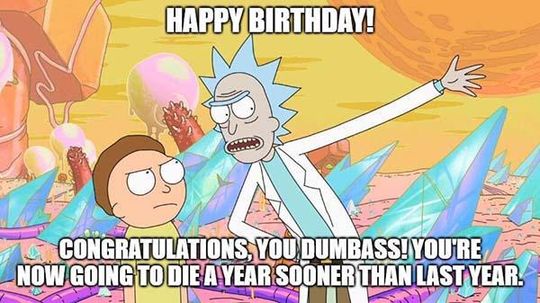 rick and morty happy birthday meme