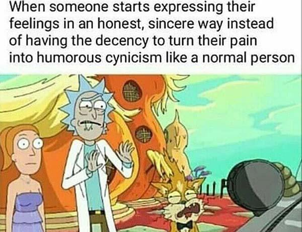 rick and morty memes feelings...