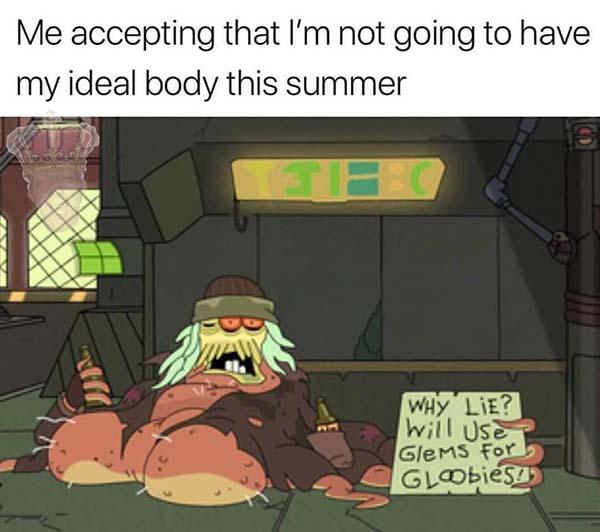 rick and morty memes perfect body for this summer...