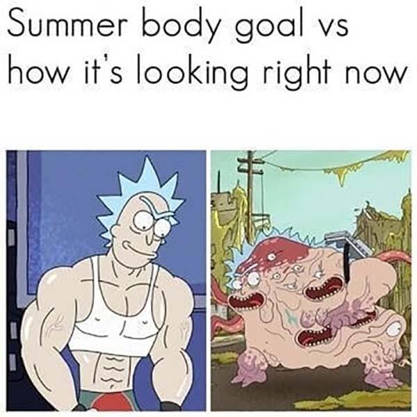 rick and morty memes summer body goal