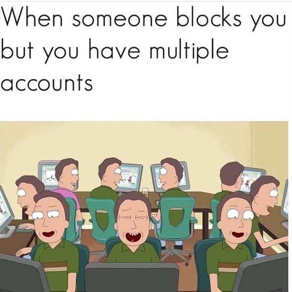 rick and morty memes when someone blocks you...