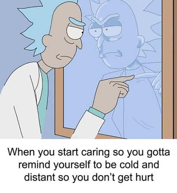 rick and morty memes when you start caring