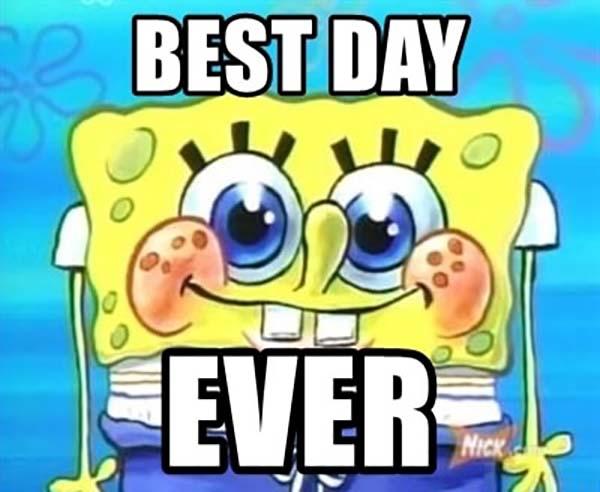 spongebob meme faces best day ever