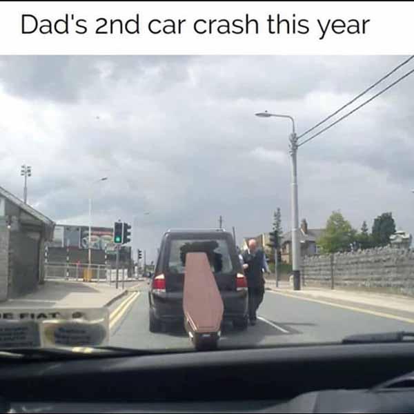 dad's 2nd car crash this year