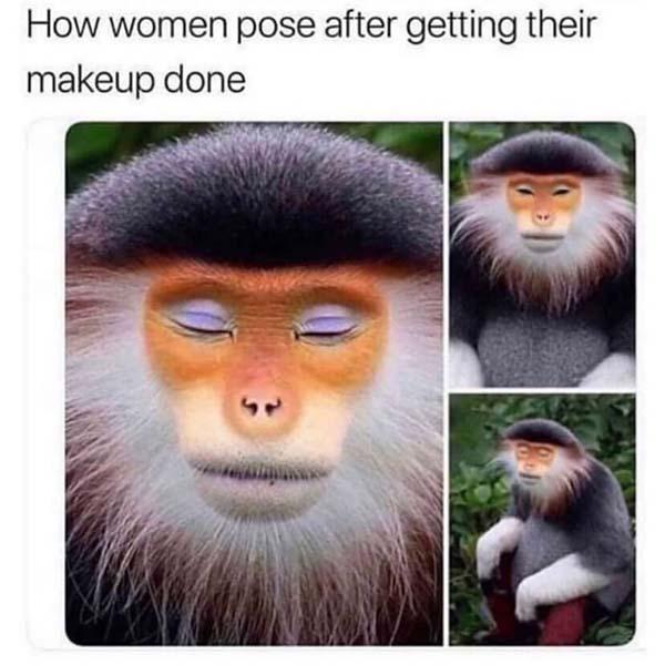 how women pose after getting their makeup done