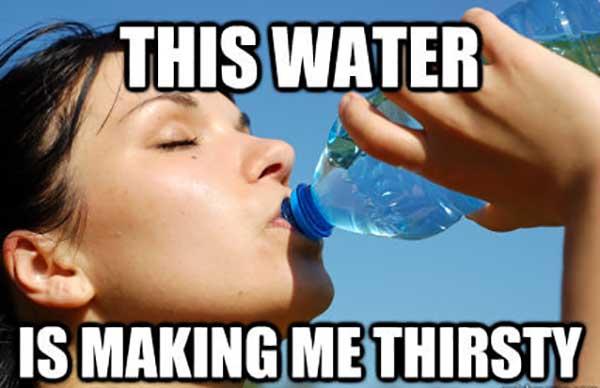 lady drinking water meme
