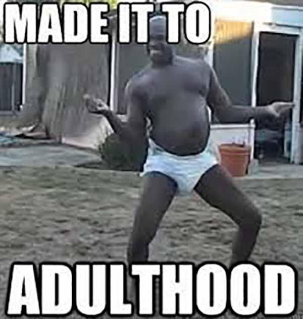 made it to adulthood - dancing baby meme