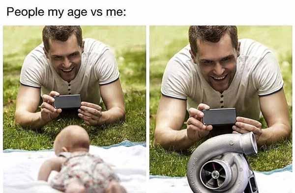 people my age vs me - car meme