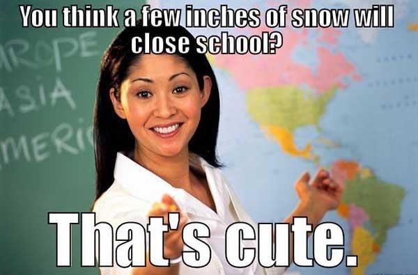 teacher snow day meme