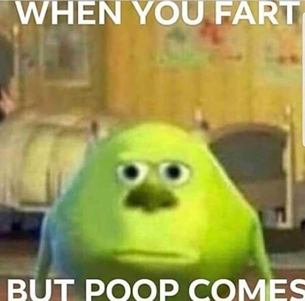 when you fart but poop comes... fart meme