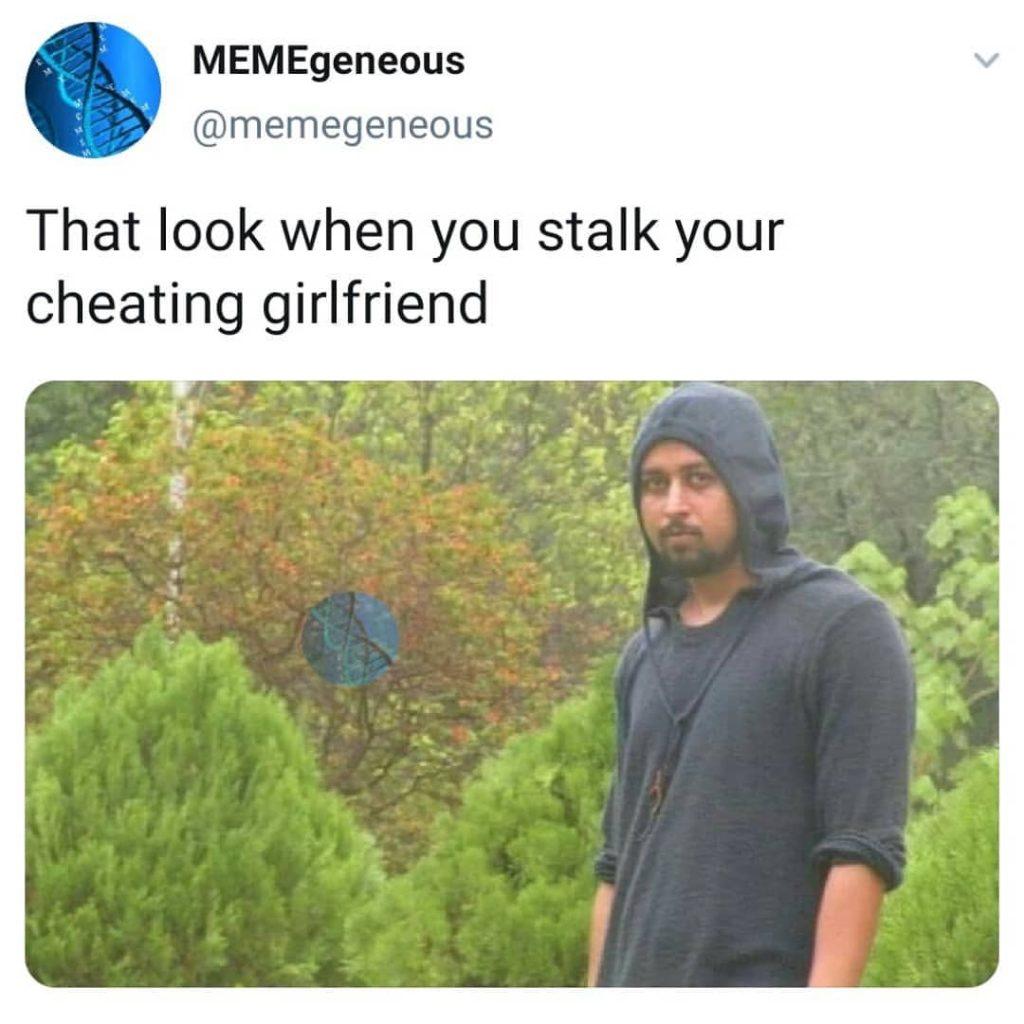 cheating gf meme