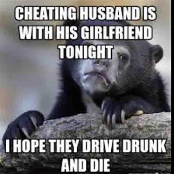 cheating husband is with his girlfriend...