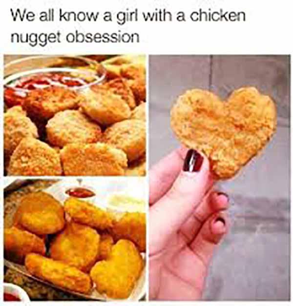 chicken nugget obsession meme