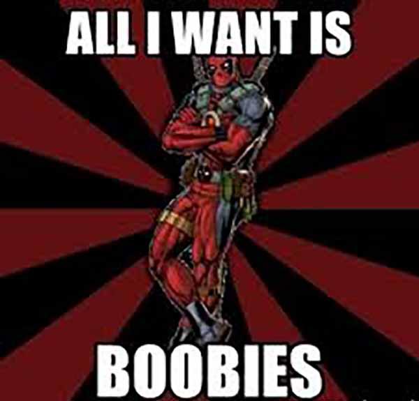 deadpool boobies meme