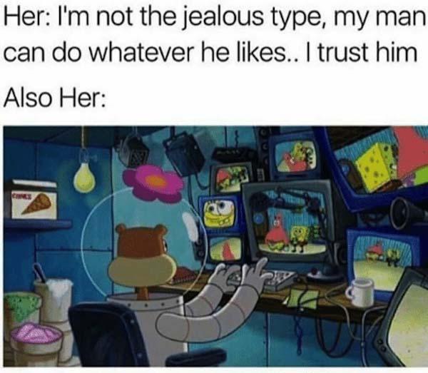 funny jealous girlfriend meme