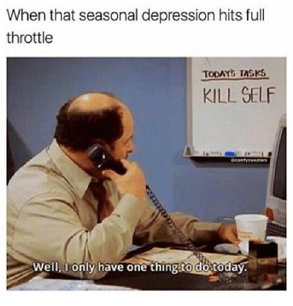 funny seasonal depression meme