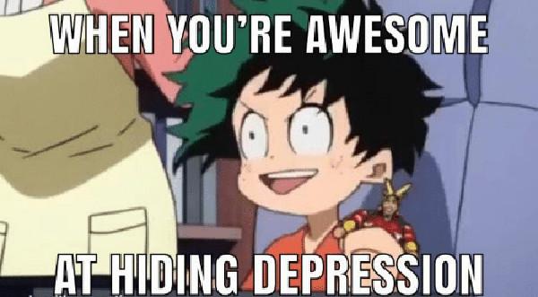 hiding depression meme