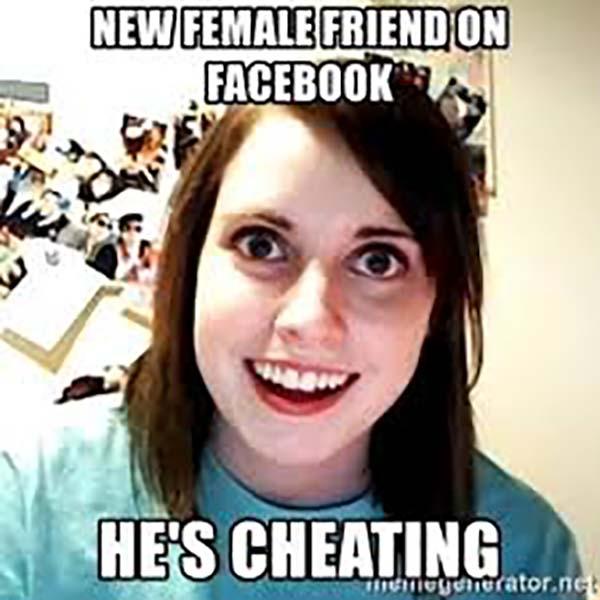 new female friend on facebook he's cheating